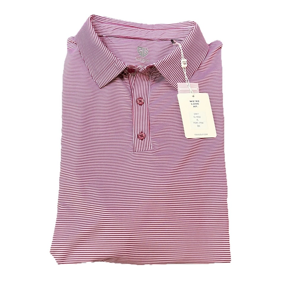 Graham Luxe 1764 Golf Polo Shirt XL Pink Heather Stretch Performance Therry UPF
